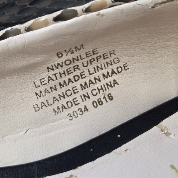 Nine West Women Brown Leather Snakeskin Pointed Toe Slip-On Flats SZ 6.5 Career - Picture 10 of 11